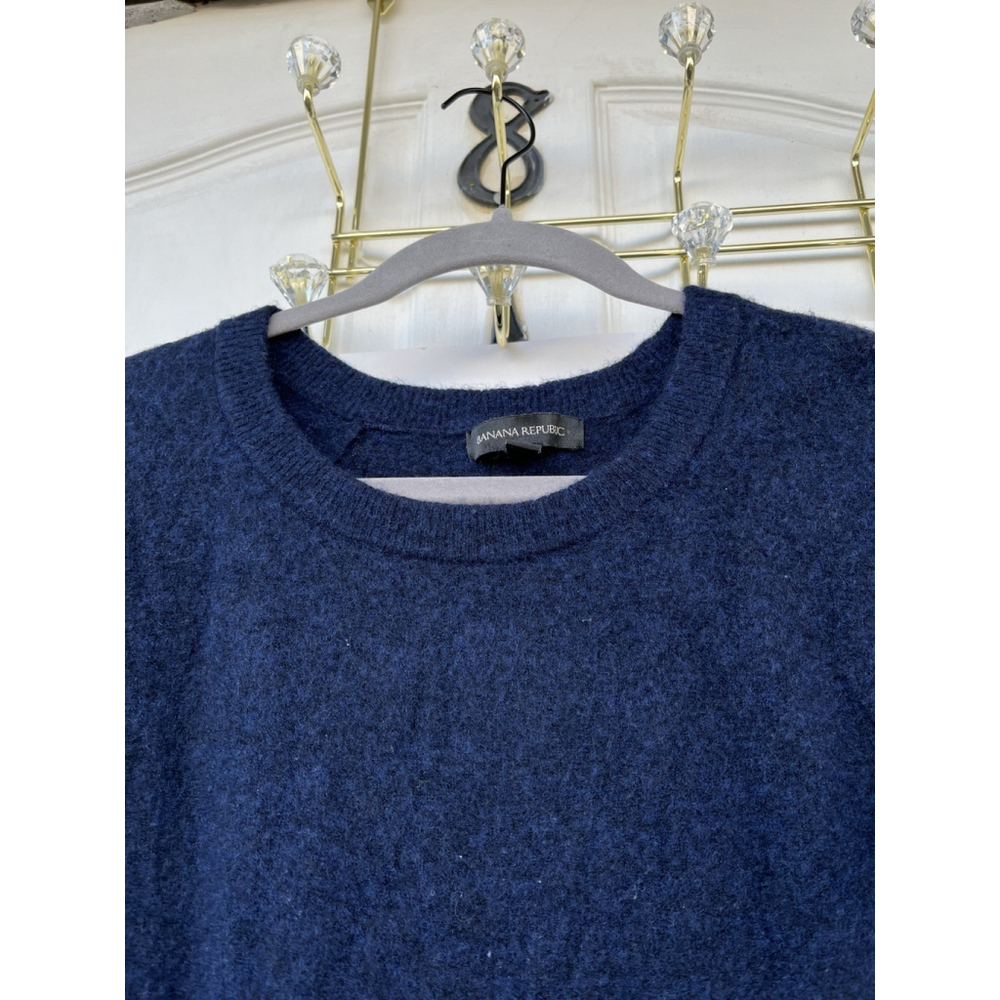 Banana Republic Wool Blend Sweater Dress Navy Blue Flare Sleeve Size M - Picture 5 of 10